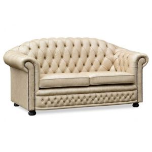 "Worcester" 4-Sitzer Original englisches Chesterfield Ledersofa