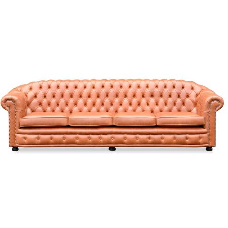 "Worcester" 4-Sitzer Original englisches Chesterfield Ledersofa