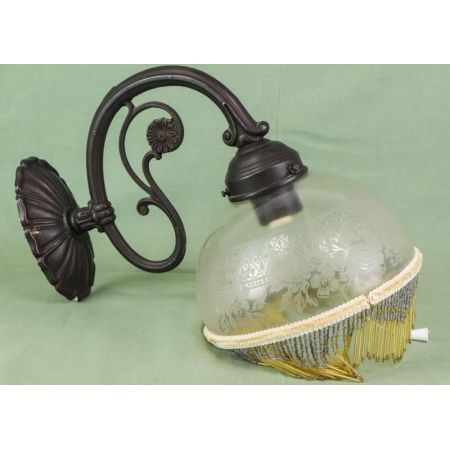 Stilvolles Set Art Nouveau Deckenlampe Doppellampe und Wandlampe mit Verzierung und Glasperlen