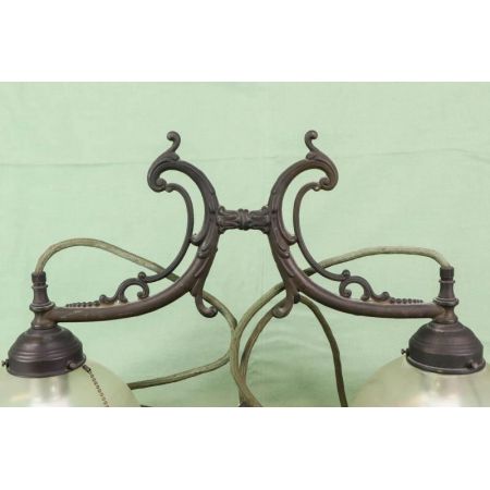 Stilvolles Set Art Nouveau Deckenlampe Doppellampe und Wandlampe mit Verzierung und Glasperlen