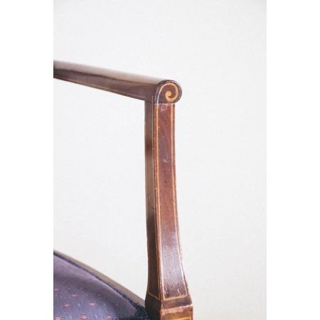 Armlehnstuhl / Edwardian armchair aus Mahagoni Massivholz mit Intarsie