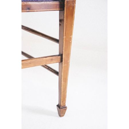 Armlehnstuhl / Edwardian armchair aus Mahagoni Massivholz mit Intarsie