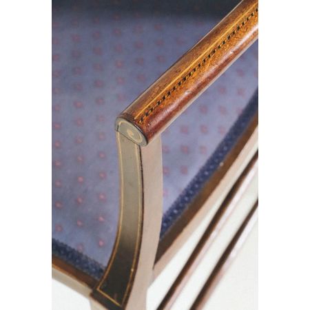 Armlehnstuhl / Edwardian armchair aus Mahagoni Massivholz mit Intarsie