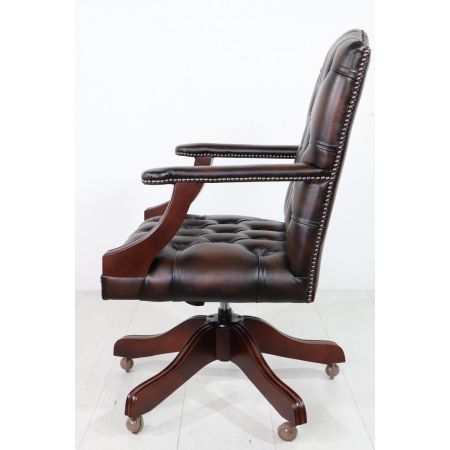 Chesterfield Bürostuhl "Gainsborough" in Birch Antique Tan