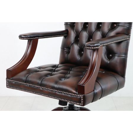 Chesterfield Bürostuhl "Gainsborough" in Birch Antique Tan