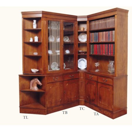 Bücherregal Eckelement in Mahagoni