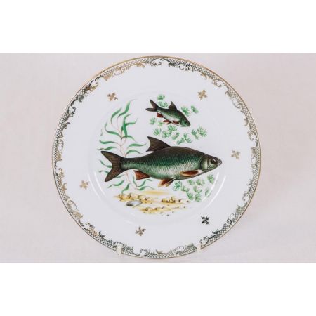 Tisch Service, Fisch Geschirr, Fish Platter, Chadelaud Limoges Authentic Porcelain