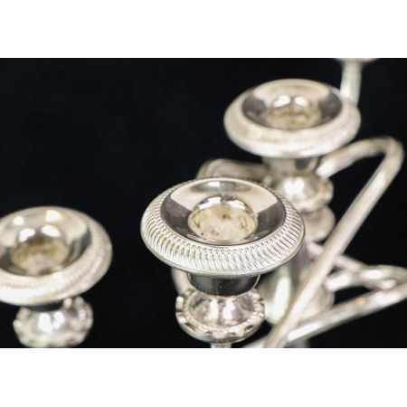 Traumhaft Gestalteter Jugendstil Kerzenhalter Mehrarmig Silbern