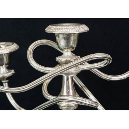 Traumhaft Gestalteter Jugendstil Kerzenhalter Mehrarmig Silbern
