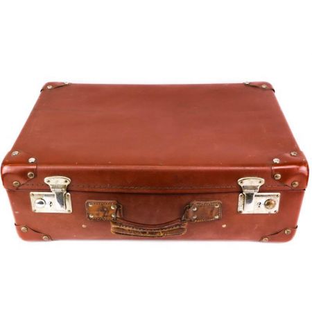 Traumhafter Vintage Reisekoffer aus Rotbraunem Leder