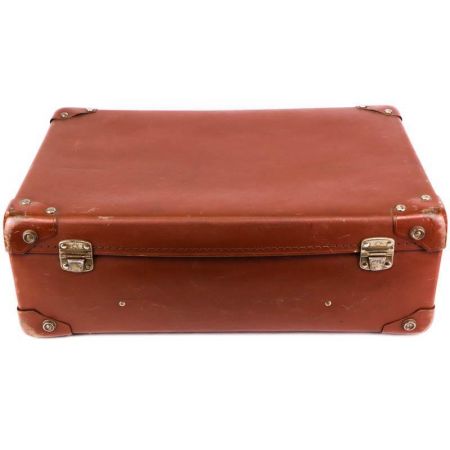 Traumhafter Vintage Reisekoffer aus Rotbraunem Leder