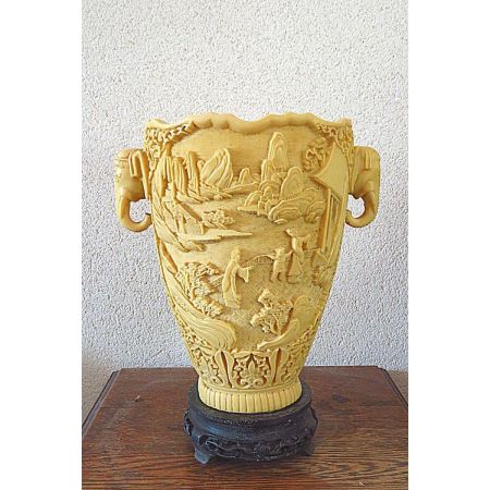 Vase Elfenbein Imitat  Vintage