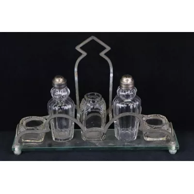 Versilbertes Vintage Frühstücksset, 5teilig