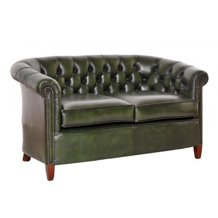 Chesterfield Sofa "Diana" Zweisitzer in Birch Antique Green