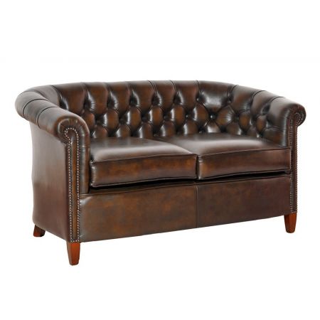 Chesterfield Sofa "Diana" Zweisitzer in Birch Antique Brown