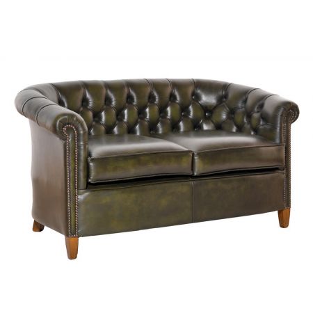 Chesterfield Sofa "Diana" Zweisitzer in Birch Antique Olive