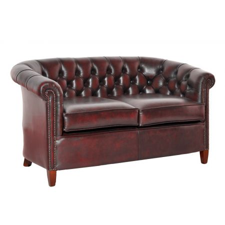 Chesterfield Sofa "Diana" Zweisitzer in Birch Antique Red