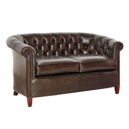 Chesterfield Sofa "Diana" Zweisitzer in Birch Antique Tan