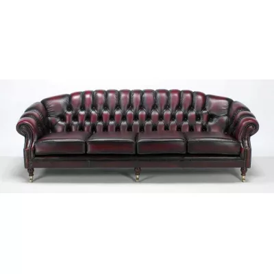 "Paisley" original Chesterfield Sofa 3-Sitzer Echtleder englisches Ledersofa