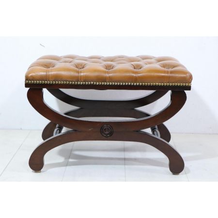 Vintage Chesterfield Hocker, Cognac - sofort lieferbar