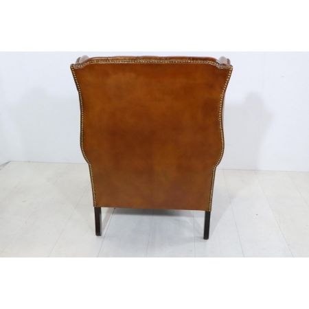 Vintage Chesterfield Ohrensessel, cognac, englisch