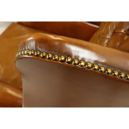 Vintage Chesterfield Ohrensessel, cognac, englisch