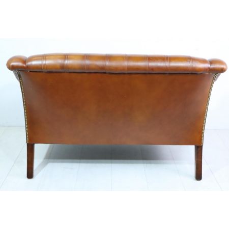 Vintage Chesterfield Sofa, 2-Sitzer, Cognac - sofort lieferbar