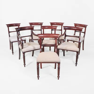 Victorian Style Mahagoni Esszimmerstühle – 8er Satz mit 2 Armlehnen