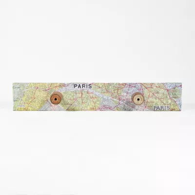 Garderobenhalter mit Pariser Stadtplan - Vintage