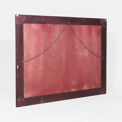 Großer silberner Spiegel Vintage Stil mit facettiertem Glas