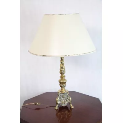 Lampe Goldener Messingfuss Antik 