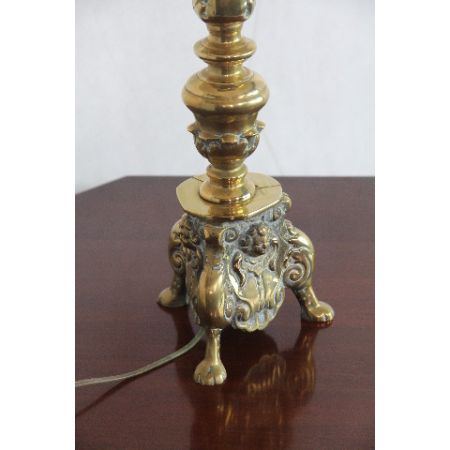 Lampe Goldener Messingfuss Antik 