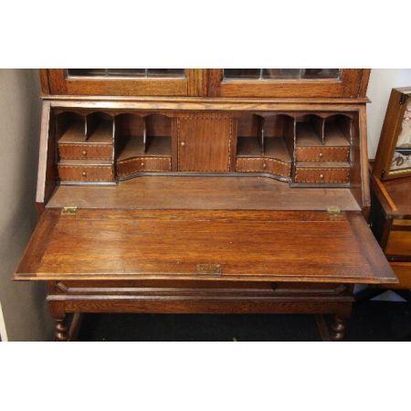 Antikes Bürobookcase/ Aufsatzsekretär aus Massivholz im Jacobean Stil