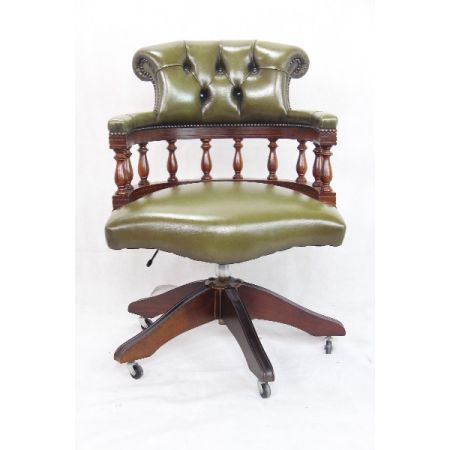 "Swivel Chair" Chesterfield Vintage Mahagoni 