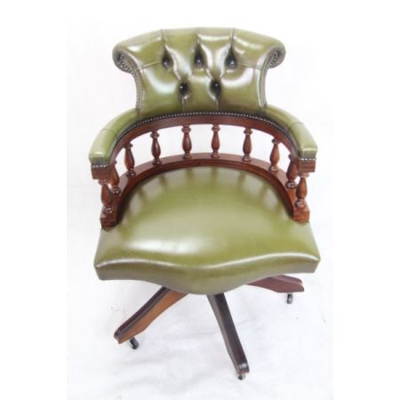 "Swivel Chair" Chesterfield Vintage Mahagoni 