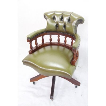 "Swivel Chair" Chesterfield Vintage Mahagoni 