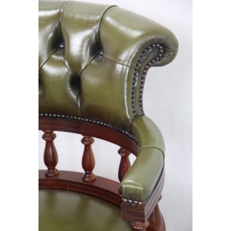 "Swivel Chair" Chesterfield Vintage Mahagoni 