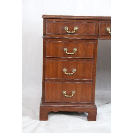 Schreibtisch Mahagoni braunes Leder original victorian 