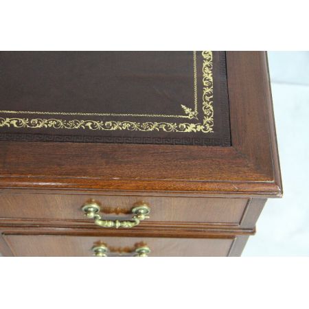 Schreibtisch Mahagoni braunes Leder original victorian 