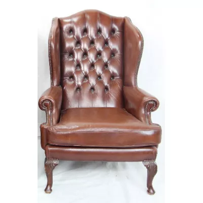 Chesterfield Sessel "Vintage" aus Mahagoni