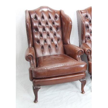 Chesterfield Sessel "Vintage" aus Mahagoni