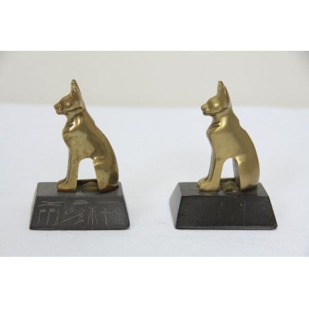 Paar Bronce katzen  Katzen   Frankreich Antique