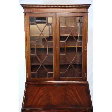 Aufsatzsekretär/ Bücherschrank mit Sekretär aus Mahagoniholz