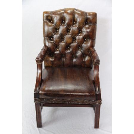 Leder Stuhl  Gainsborough chair Vintage  Mahagoni 