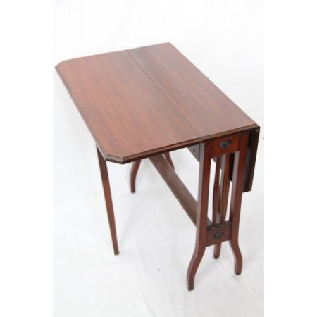 Antiker Drop Leaf Mahagoni Beistelltisch Sutherland 1920
