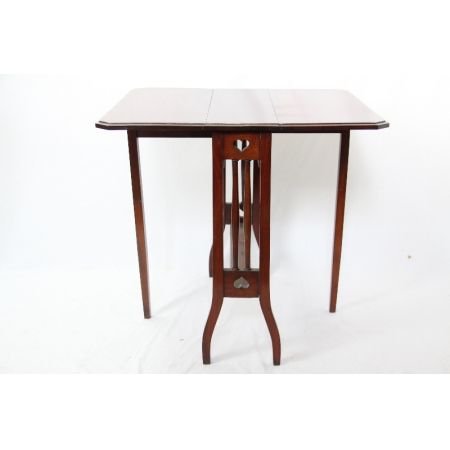 Antiker Drop Leaf Mahagoni Beistelltisch Sutherland 1920