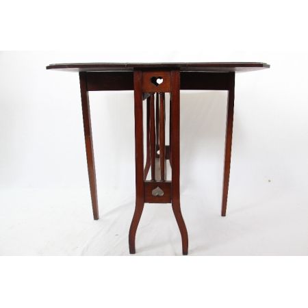 Antiker Drop Leaf Mahagoni Beistelltisch Sutherland 1920