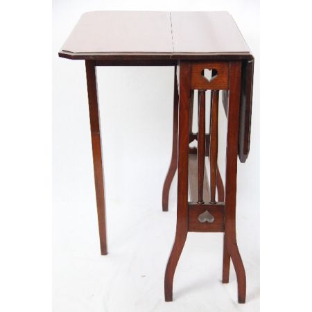 Antiker Drop Leaf Mahagoni Beistelltisch Sutherland 1920