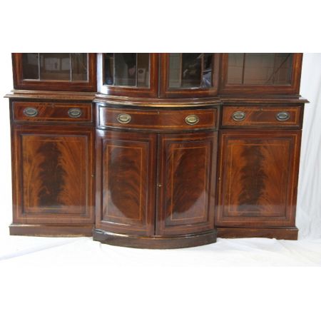 Breakfront Bookcase Wohnzimmerschrank Massives Mahagoni