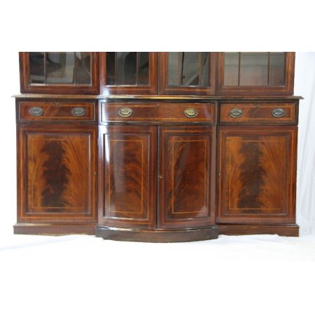 Breakfront Bookcase Wohnzimmerschrank Massives Mahagoni